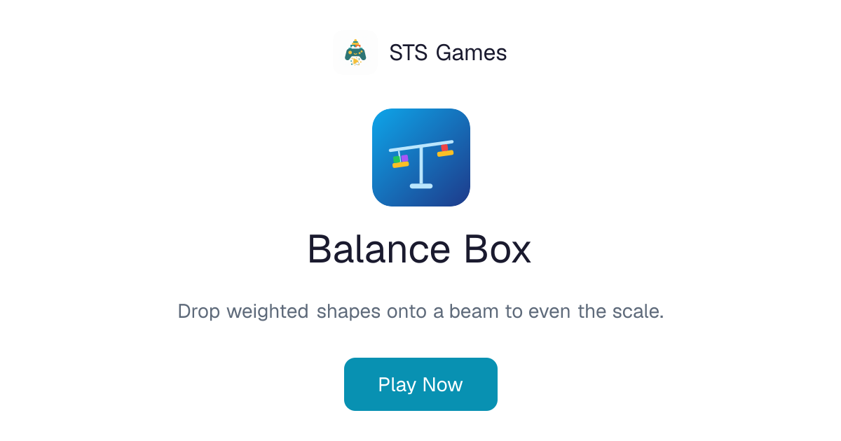 Balance Box -- Free Online Puzzle Game | STS Games – STS Games