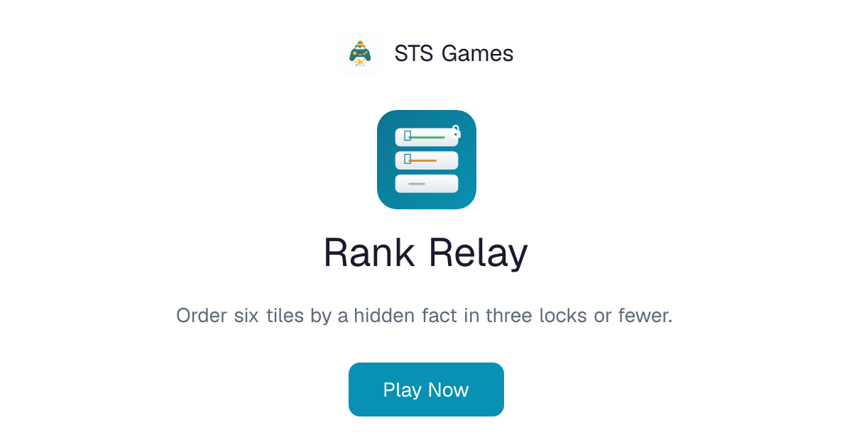 Rank Relay -- Free Online Trivia Game | STS Games – STS Games