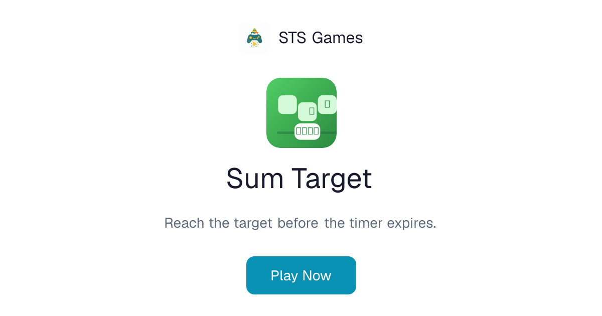 Sum Target -- Free Online Math Game | STS Games – STS Games